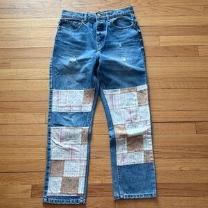 BDG quilt patchwork relaxed fit jeans